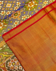 Red & Blue Navratan TIssue Patola Saree