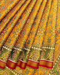 Red & Yellow Navratan Tissue Patola Saree