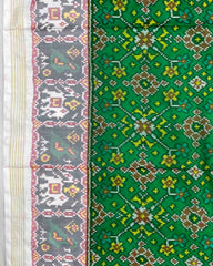 White & Green Navratan Patola Saree