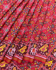 Crimson Red Navratan Patola Saree