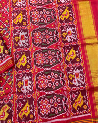 Crimson Red Navratan Patola Saree