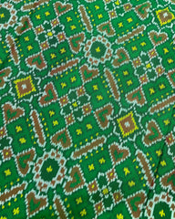 White & Green Manekchowk Patola Saree