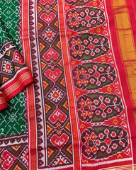 Red & Green Navratan Patola Saree