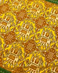 Green & Yellow Big Figure Elephant Chhabdi Patola Saree