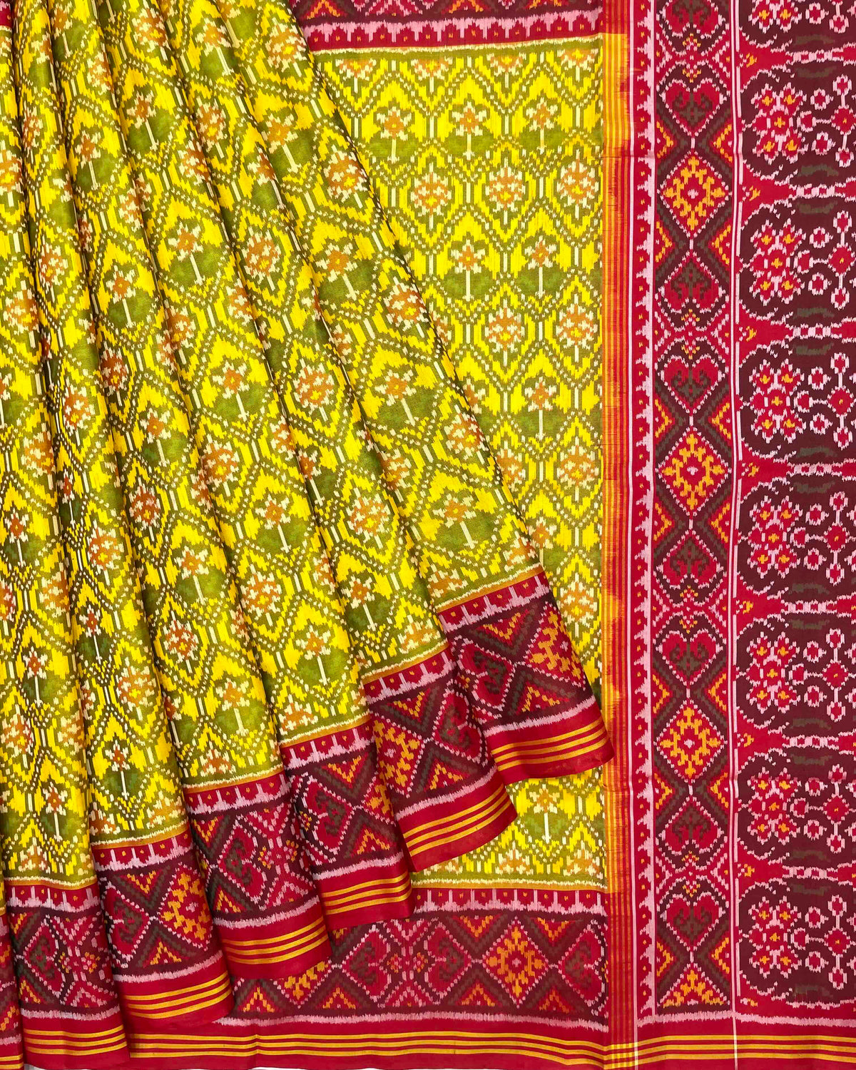 Red & Yellow Darambhatt Patola Saree