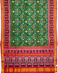 Red & Green Flower Patola Saree