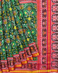 Red & Green Flower Patola Saree