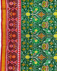 Red & Green Flower Patola Saree