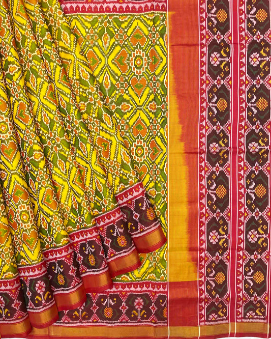 Red & Yellow Manekchowk Patola Saree