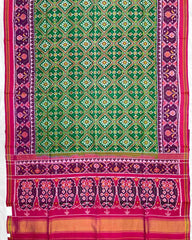 Pink & Green Panchanda Patola Saree