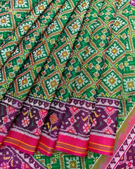 Pink & Green Panchanda Patola Saree