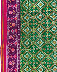 Pink & Green Panchanda Patola Saree