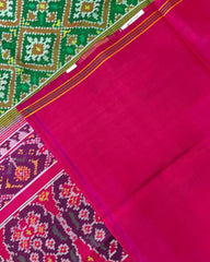 Pink & Green Panchanda Patola Saree