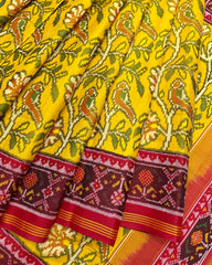 Red & Yellow Fancy Flower Patola Saree