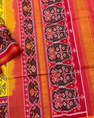 Red & Yellow Fancy Flower Patola Saree