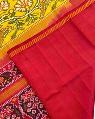 Red & Yellow Fancy Flower Patola Saree