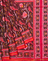 Red & Maroon Fancy Flower Patola Saree