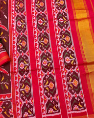 Red & Maroon Fancy Flower Patola Saree