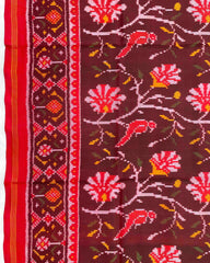 Red & Maroon Fancy Flower Patola Saree