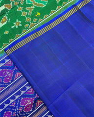 Blue & Green Big Figure Peacock Swan Patola Saree