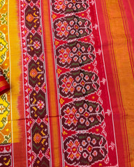 Red & Yellow Elephant Chhabdi Patola Saree