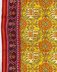 Red & Yellow Elephant Chhabdi Patola Saree