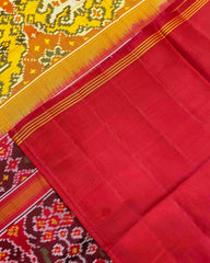 Red & Yellow Elephant Chhabdi Patola Saree