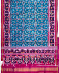 Pink & Sky Blue Navratan Patola Saree