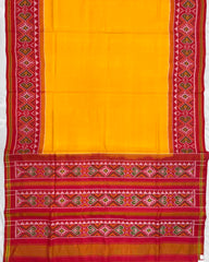 Red & Yellow Plain Patola Saree