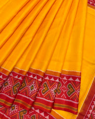 Red & Yellow Plain Patola Saree