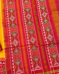 Red & Yellow Plain Patola Saree