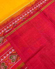 Red & Yellow Plain Patola Saree