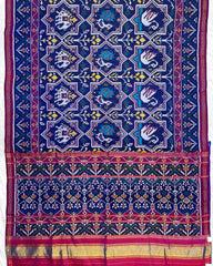 Purple & Blue Star Narikunj Twill Patola Saree