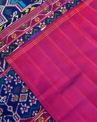 Purple & Blue Star Narikunj Twill Patola Saree