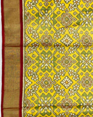 Maroon & Yellow Navratan Tissue Patola Saree