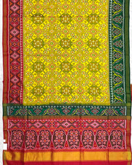 Yellow Ganga Jamuna Navratan Patola Saree