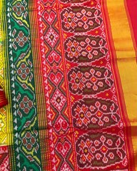 Yellow Ganga Jamuna Navratan Patola Saree