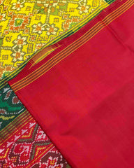 Yellow Ganga Jamuna Navratan Patola Saree