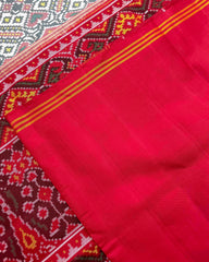 Red & White Manekchowk Patola Saree