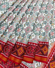 Red & White Navratan Patola Saree