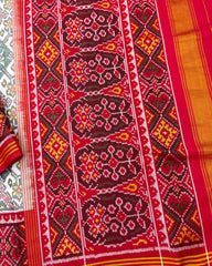 Red & White Navratan Patola Saree