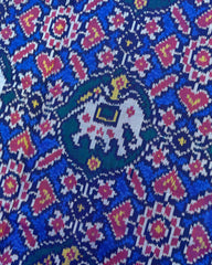 Red & Blue Elephant Manekchowk Patola Saree