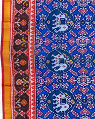 Red & Blue Elephant Manekchowk Patola Saree