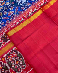 Red & Blue Elephant Manekchowk Patola Saree