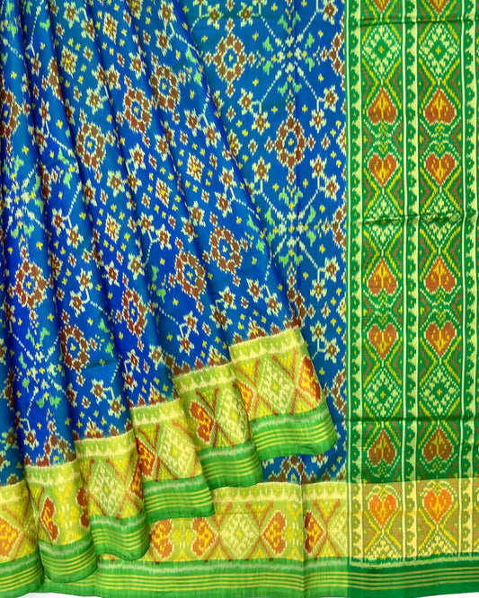 Green & Blue Navratan Patola Saree