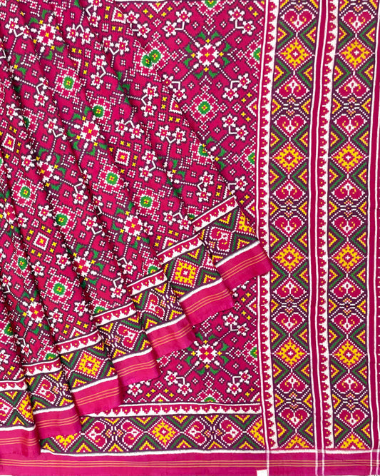 Pink Navratan Designer Patola Saree