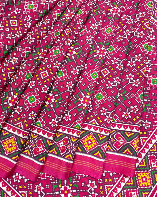 Pink Navratan Designer Patola Saree