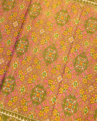 Red & Pink Navratan Tissue Patola Saree