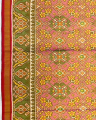 Red & Pink Navratan Tissue Patola Saree