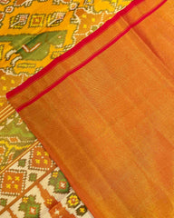 Red & Yellow Big Figure Narikunj Tissue Patola Saree